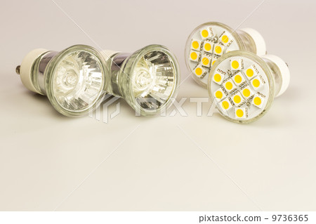 Modern LED bulbs with classic old bulbs 9736365