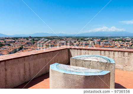 View from the roof in Perpignan, France 9736556