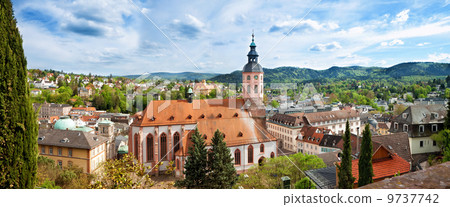 Panoramic view of Baden-Baden. Europe, Germany 9737742