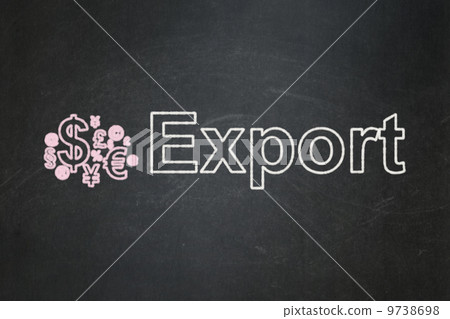 Business concept: Finance Symbol and Export on chalkboard background Business concept: Finance Symbol and Export on chalkboard background 9738698
