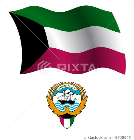 kuwait wavy flag and coat 9738945