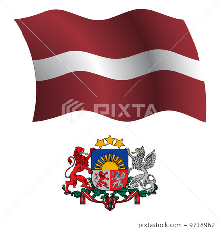 latvia wavy flag and coat latvia wavy flag and coat 9738962