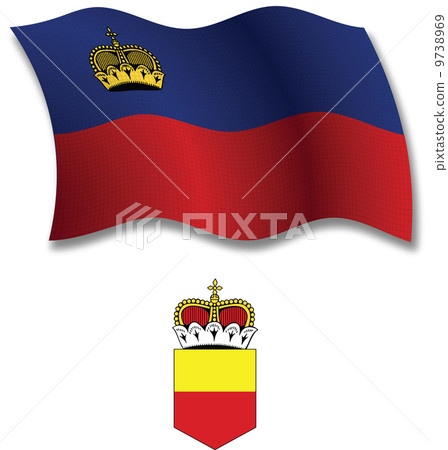 liechtenstein textured wavy flag vector 9738969