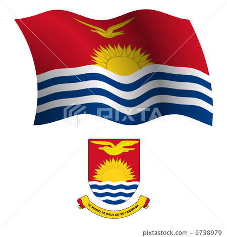 kiribati wavy flag and coat kiribati wavy flag and coat 9738979