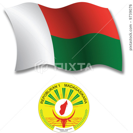 madagascar textured wavy flag vector 9739076