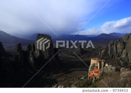 Landscape of World Heritage Meteora Meteora monasteries in Greece 9739433