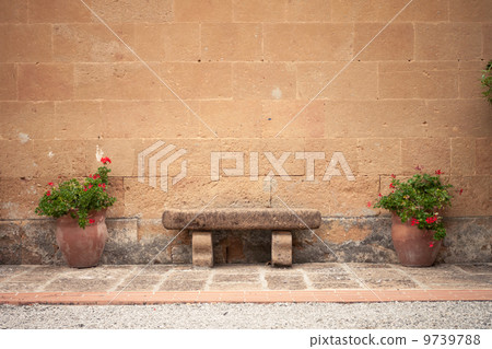 A stone bench, Tuscany, Italy A stone bench, Tuscany, Italy 9739788