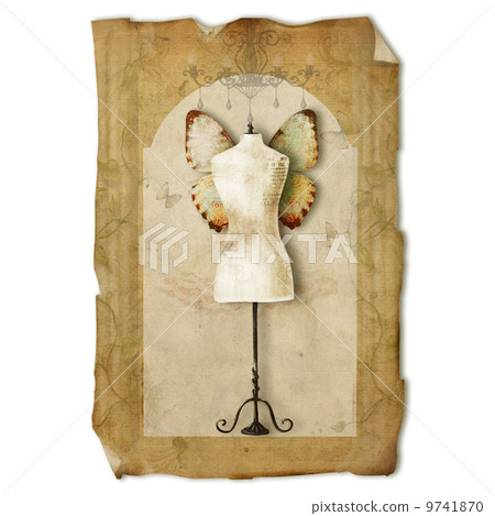 Dress form , vintage paper Dress form , vintage paper 9741870