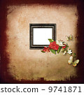 Photo album cover with a frame decorated with flowers 9741871