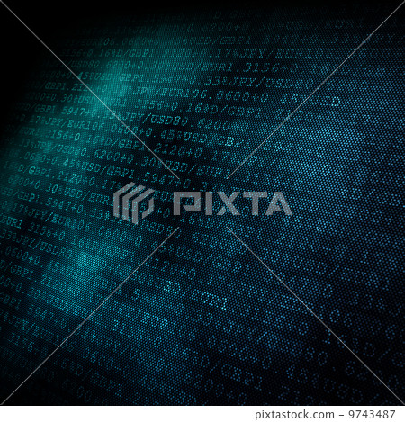 Pixeled financial background on digital screen Pixeled financial background on digital screen 9743487