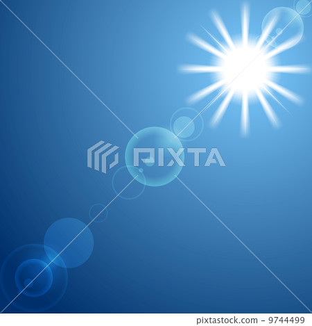Shine sun on blue sky. Vector Shine sun on blue sky. Vector 9744499