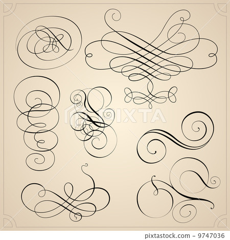 Calligraphic design elements and page decoration Calligraphic design elements and page decoration 9747036