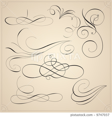 Calligraphic design elements and page decoration 9747037