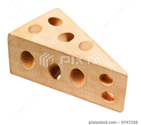 wooden model of cheese with holes wooden model of cheese with holes 9747298