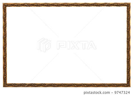 baroque style narrow picture frame with cut out canvas isolated baroque style narrow picture frame with cut out canvas isolated 9747324