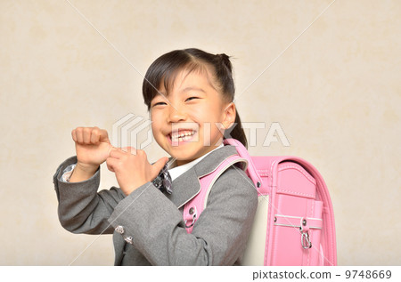 New first grader girl (school bag, formal suit) 9748669