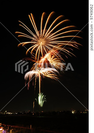 Chofu city fireworks display 2012 golden flowers 9749062