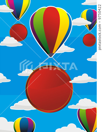 colorful balloons with red labels 9750422