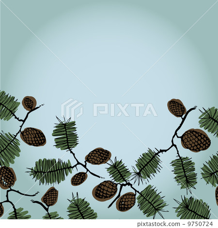 Background frame for text with fir cones and twig Background frame for text with fir cones and twig 9750724