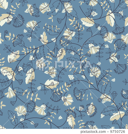 seamless texture floral blue 9750726