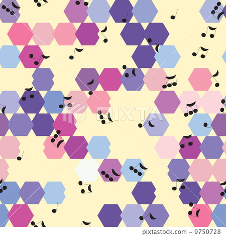 background of hexagons and musical notes background of hexagons and musical notes 9750728