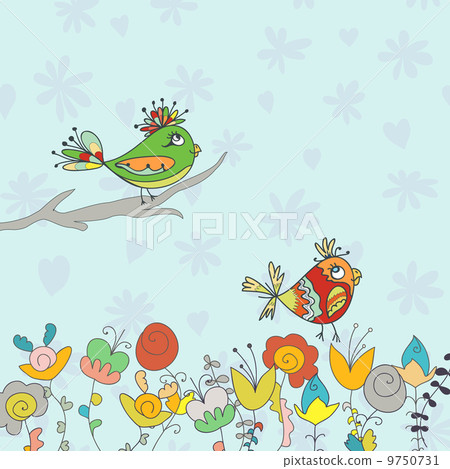 background with flower and bird background with flower and bird 9750731