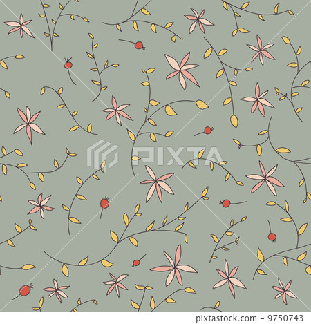 seamless flower texture on a grey background seamless flower texture on a grey background 9750743