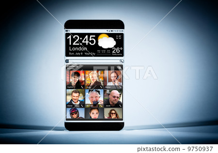 Smartphone with a transparent display. 9750937