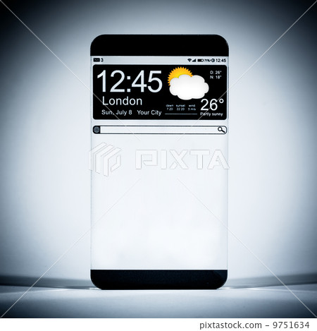 Smart phone (copy space display) with a transparent display. 9751634