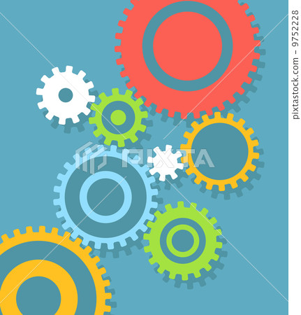 Flat design gear abstract background - Stock Illustration [9752228] - PIXTA