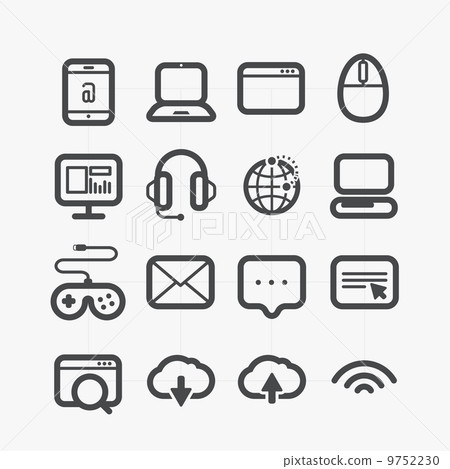 Different web icons set with rounded corners. Design elements Different web icons set with rounded corners. Design elements 9752230