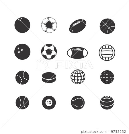 Sport ball silhouettes collection Sport ball silhouettes collection 9752232