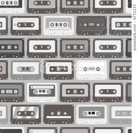 Vintage audio cassettes seamless background Vintage audio cassettes seamless background 9752233