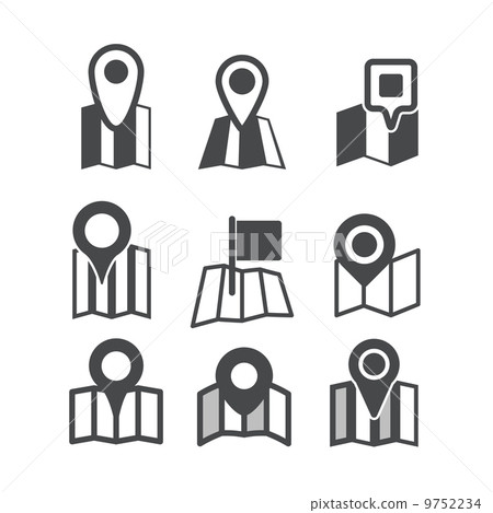 Different map web icons collection Different map web icons collection 9752234