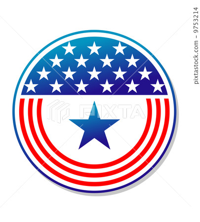 Patriotic American stars and stripes button 9753214