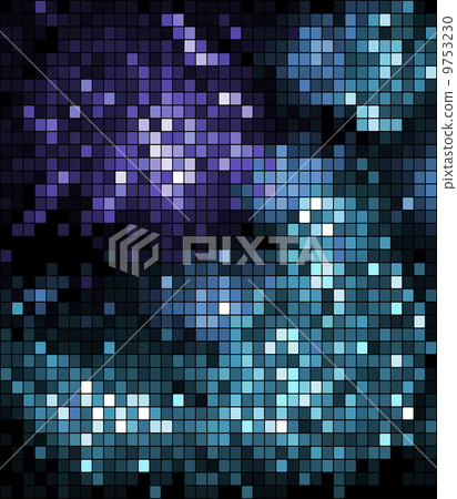 Abstract pattern of small blue mosaic tiles 9753230