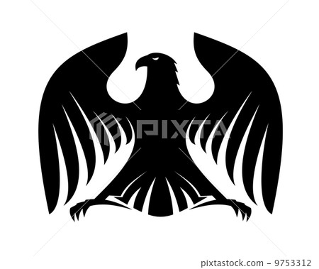 Stylized powerful black eagle silhouette 9753312
