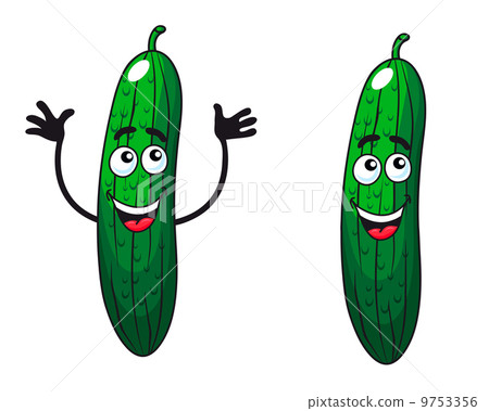 Comic happy green cucumbers and gherkins Comic happy green cucumbers and gherkins 9753356