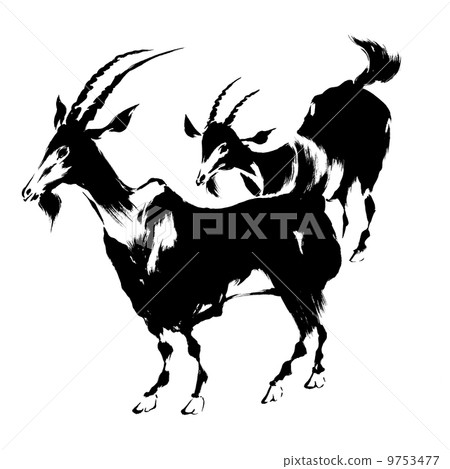 Sheep Japanese painting 9753477