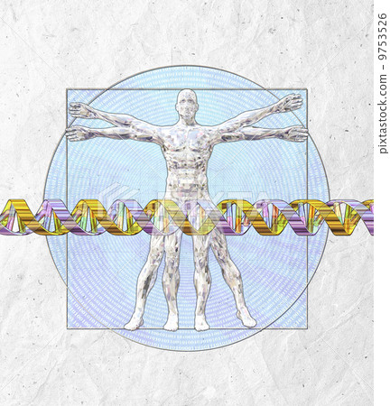 Image of human body and gene arrangement Image of human body and gene arrangement 9753526