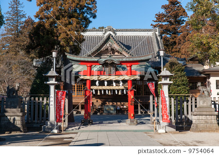 Wakabari Inari Shrine Hall和Torii Torii Wakabari Inari Shrine Hall和Torii Torii 9754064