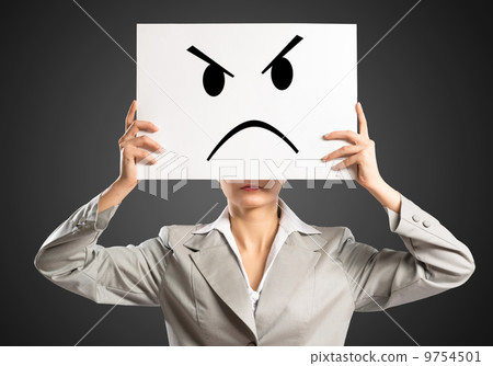 business woman holding a poster business woman holding a poster 9754501