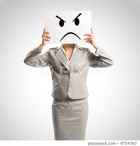 business woman holding a poster business woman holding a poster 9754763