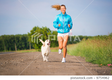 young woman running young woman running 9754962