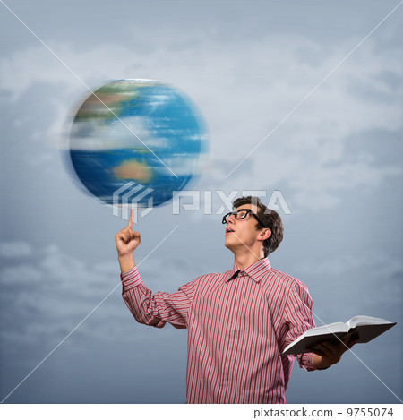 young man with a book thinks young man with a book thinks 9755074
