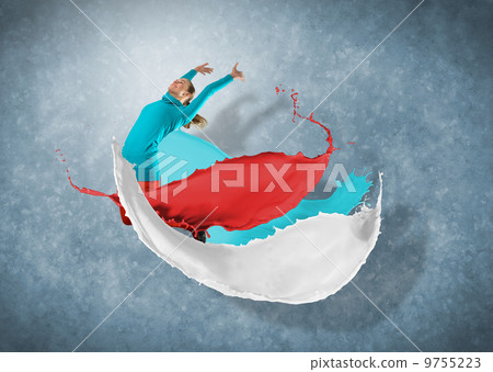 female dancer with splashes of paint female dancer with splashes of paint 9755223