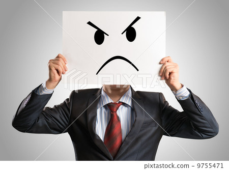 business man holding a poster 9755471