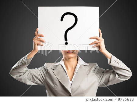 business woman holding a poster 9755653