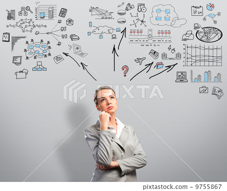 thinking business woman thinking business woman 9755867