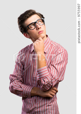 pensive man looking up 9755997